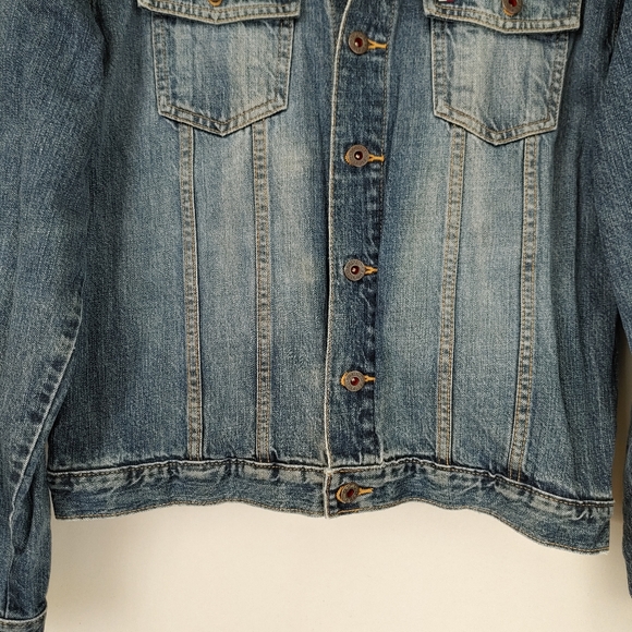 Vintage Tommy Hilfiger Trucker Jean Jacket Size Large Blue Denim - Picture 6 of 15